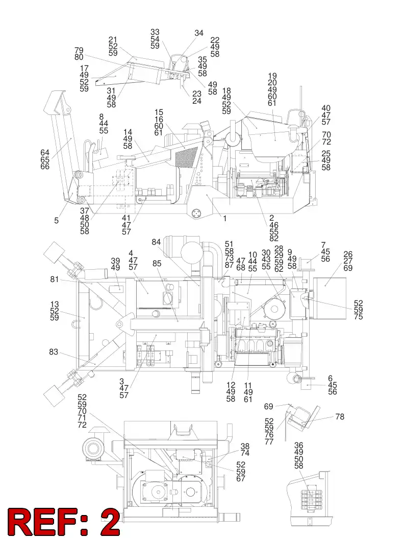 55078938 550 789 38 ENGINE ASSEMBLY - Sandvik Technical Drawing