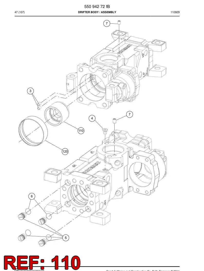 55078979a 550 789 79a Bushing - Sandvik Technical Drawing