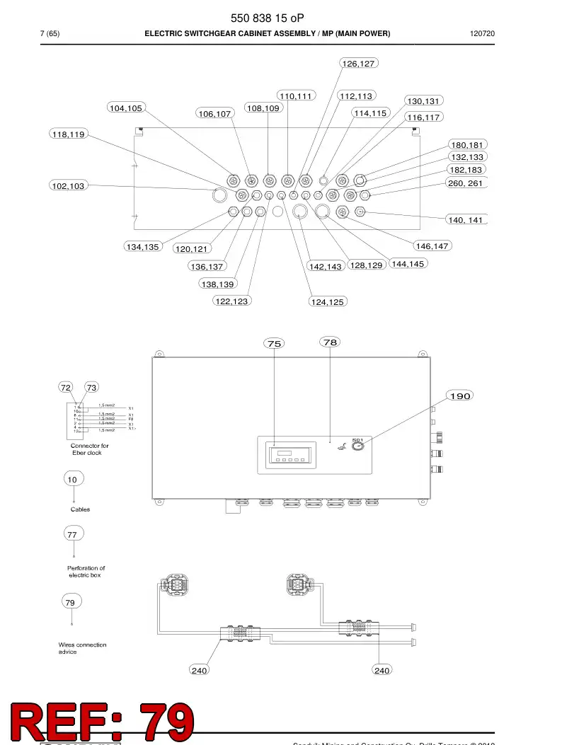 55079050 550 790 50 Wiring instruction - Sandvik Technical Drawing