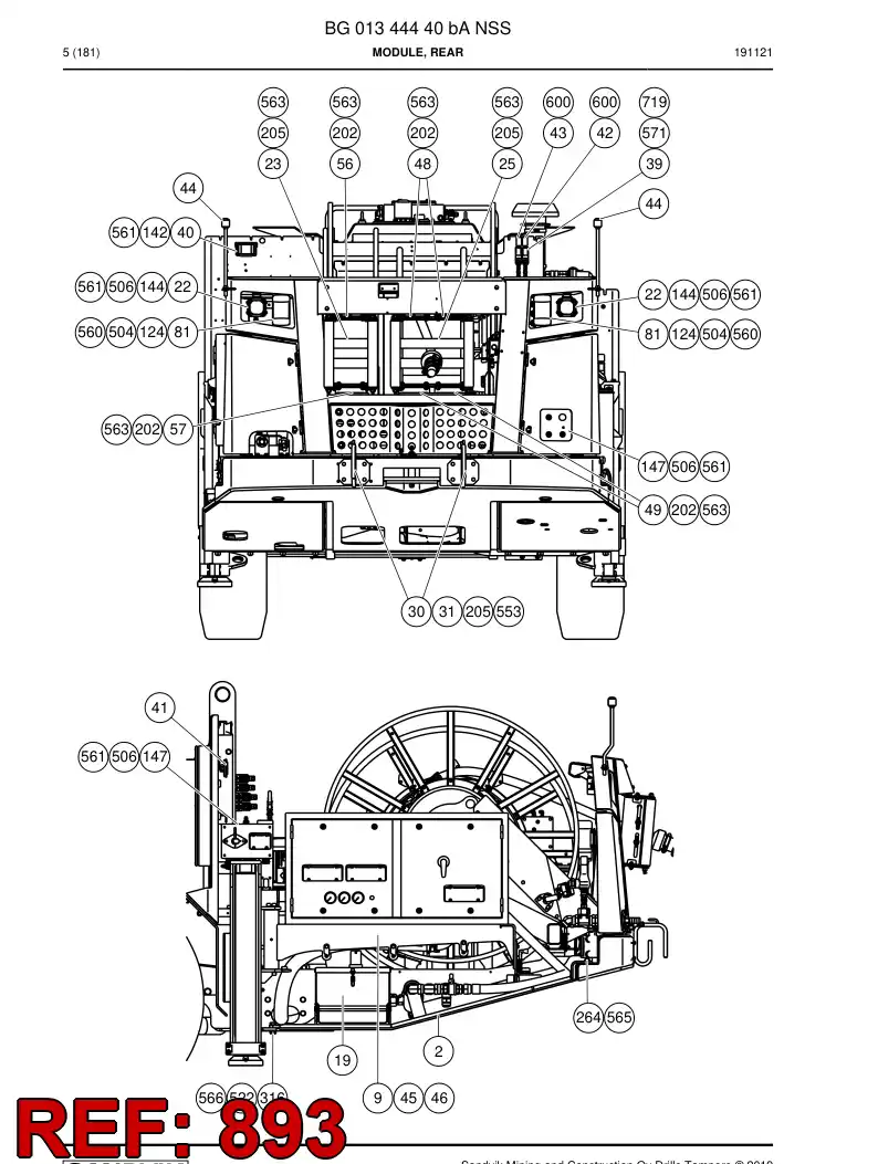 55079109 550 791 09 Plate, Cover - Sandvik Technical Drawing