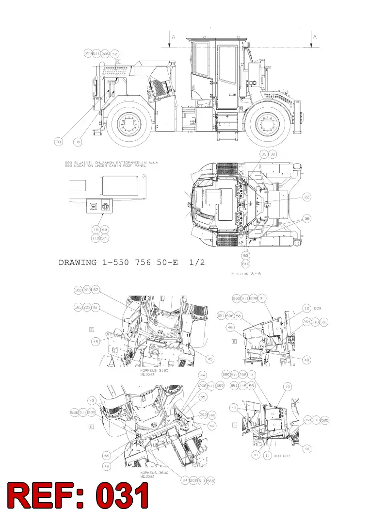 55079135 550 791 35 BRACKET - Sandvik Technical Drawing