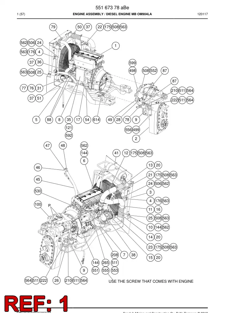 55079498b 550 794 98b Engine - Sandvik Technical Drawing