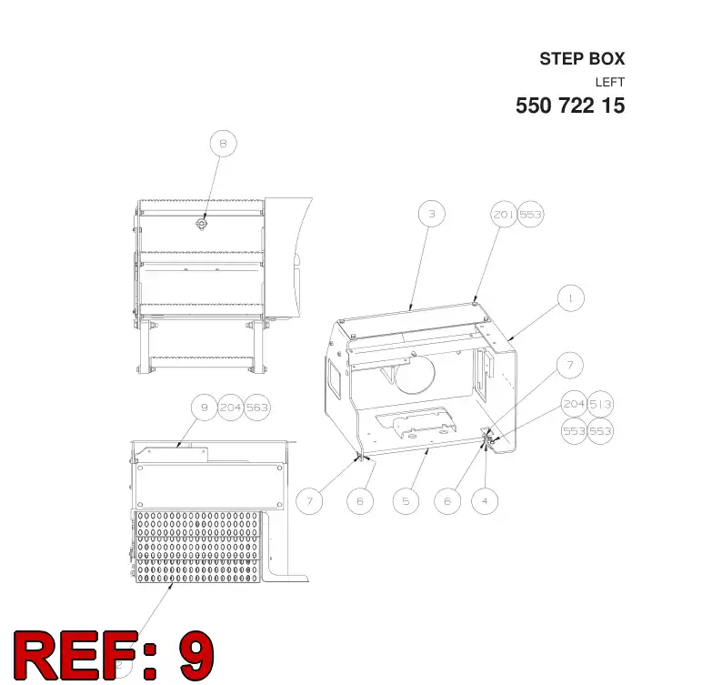 55079540 550 795 40 MOUNTING PLATE - Sandvik Technical Drawing