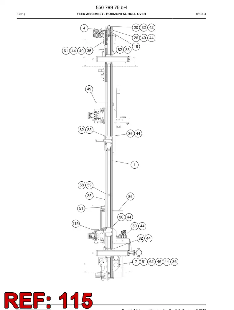 55079695 550 796 95 Bracket - Sandvik Technical Drawing