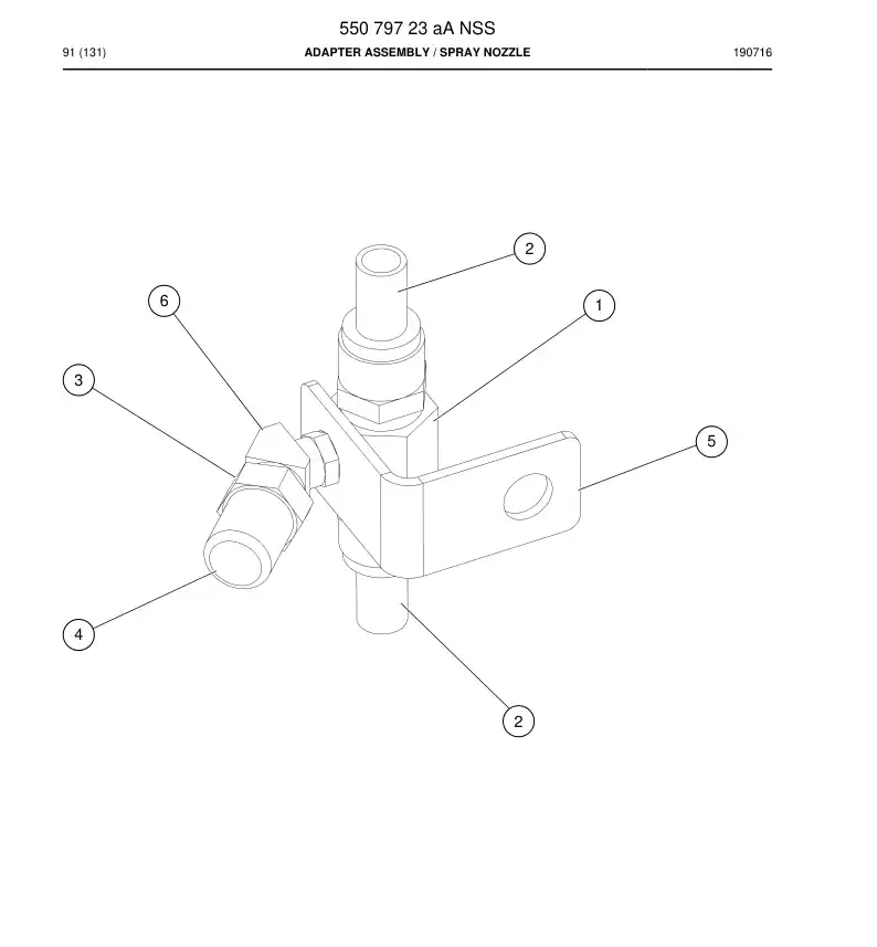 55079723a 550 797 23a Adapter Assembly - Sandvik Technical Drawing