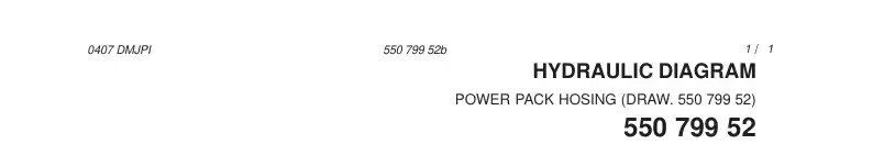 55079952b 550 799 52b HOSE LIST, POWER PACK - Sandvik Technical Drawing