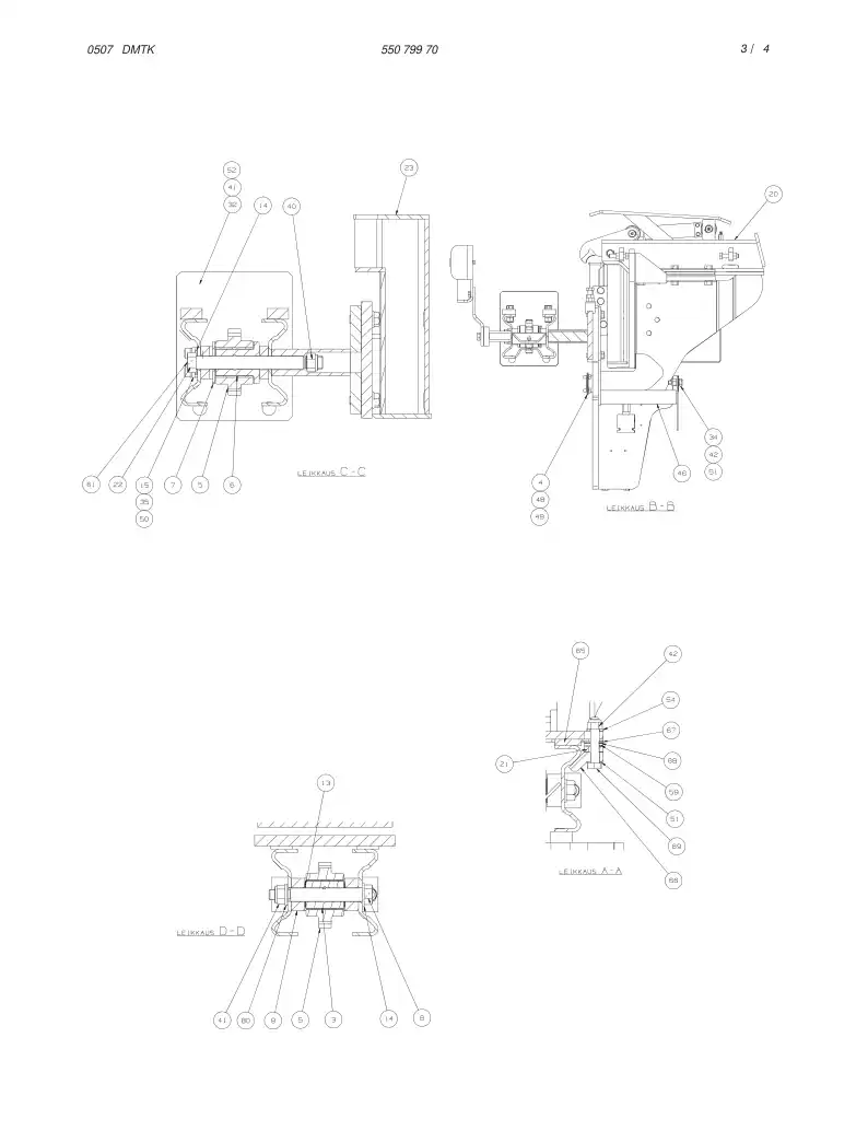 55079970 550 799 70 CHAIN FEED ASSEMBLY - Sandvik Technical Drawing