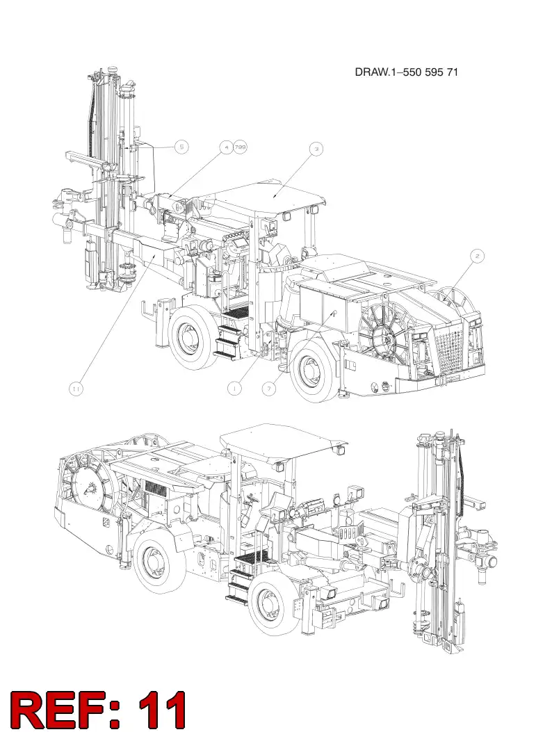55080060 550 800 60 SCREEN HANDLER UNIT - Sandvik Technical Drawing