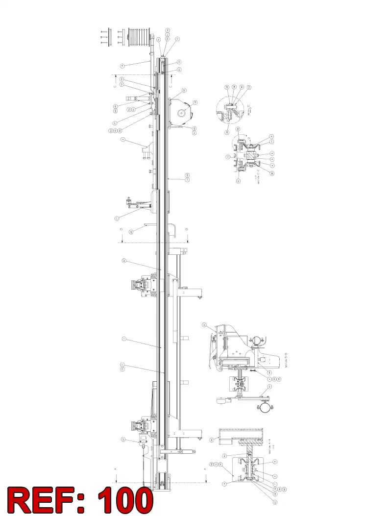 55080062 550 800 62 HOSE SUPPORT ASSEMBLY - Sandvik Technical Drawing