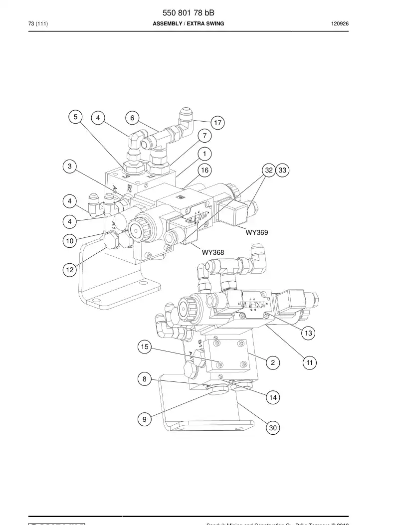 55080178b 550 801 78b Assembly - Sandvik Technical Drawing