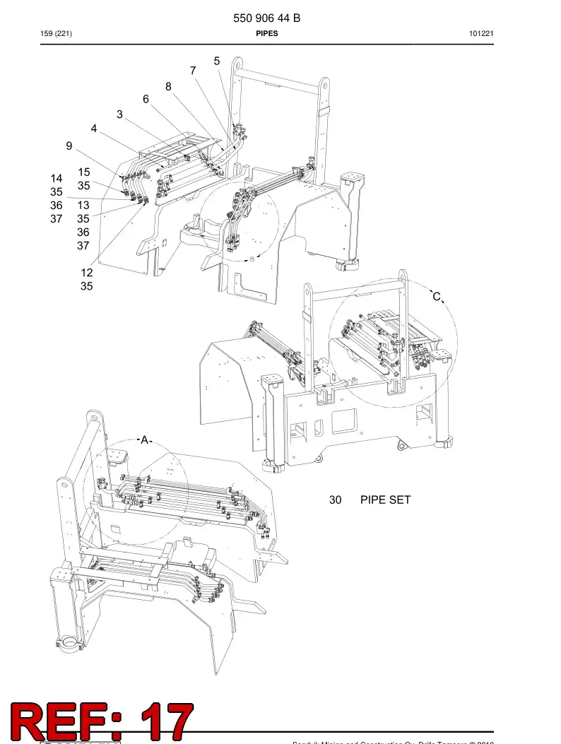 55080231 550 802 31 Pressure pipe - Sandvik Technical Drawing