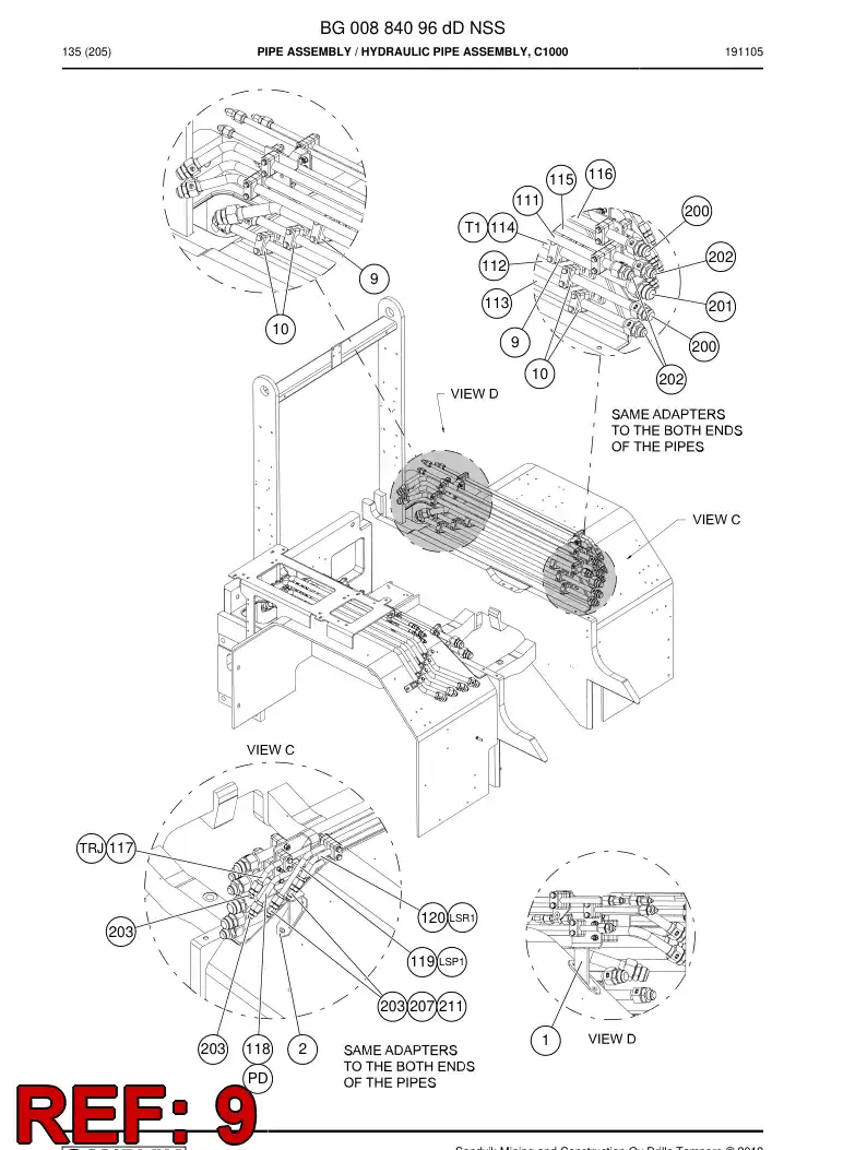55080232 550 802 32 Clamp, Pipe - Sandvik Technical Drawing