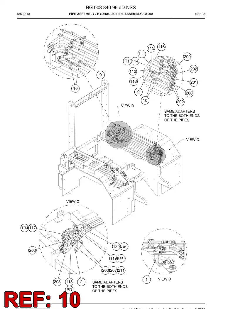 55080234 550 802 34 Clamp, Pipe - Sandvik Technical Drawing