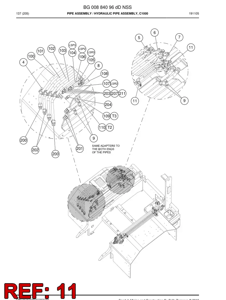 55080235 550 802 35 Clamp, Pipe - Sandvik Technical Drawing