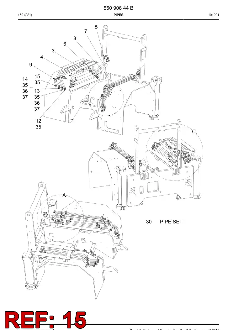 55080242 550 802 42 Pressure pipe - Sandvik Technical Drawing