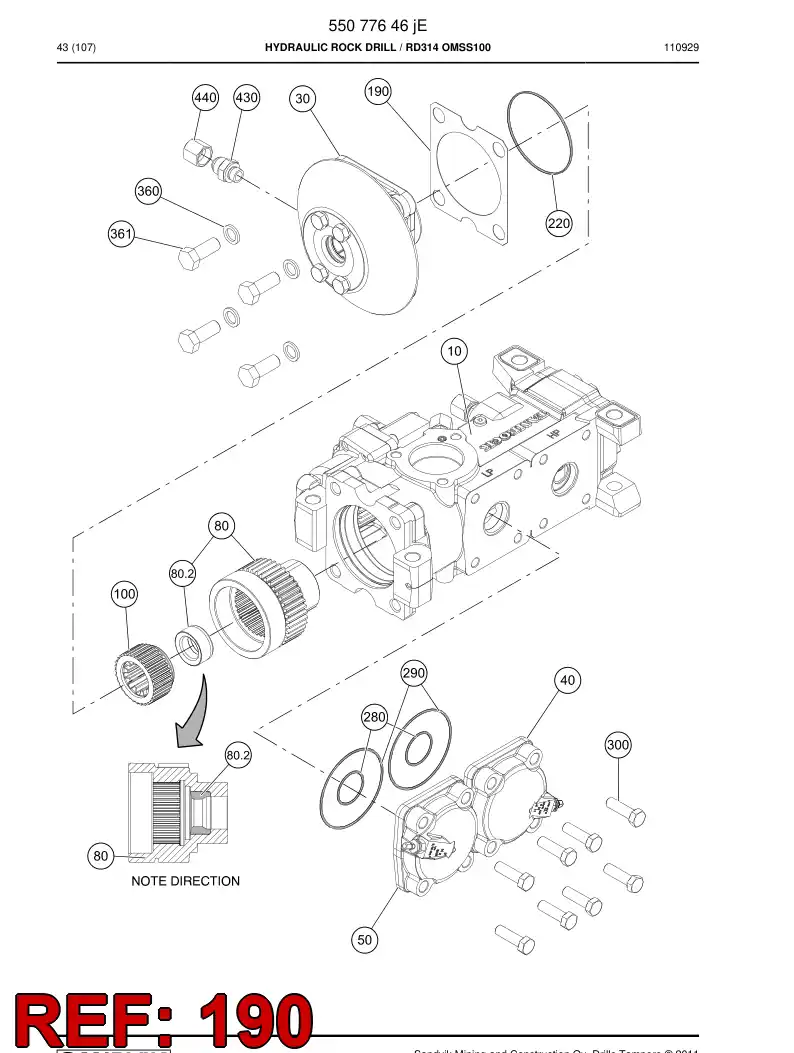 55080286 550 802 86 Gasket plate - Sandvik Technical Drawing