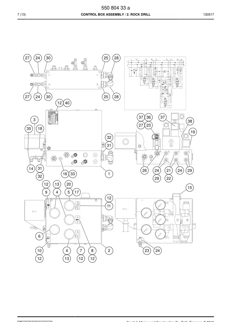 55080433a 550 804 33a Control Box Assembly - Sandvik Technical Drawing