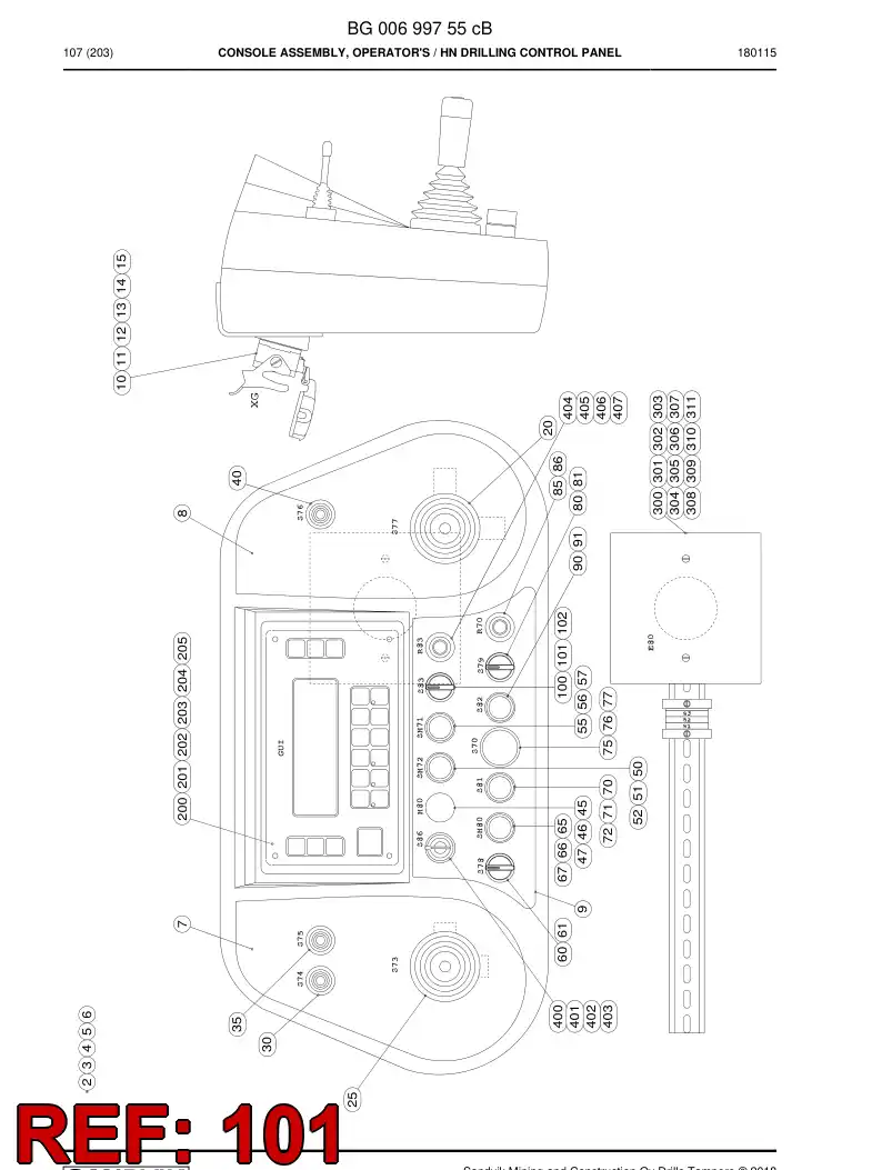 55080514 550 805 14 INTERRUPTOR SELECTOR - Sandvik Technical Drawing