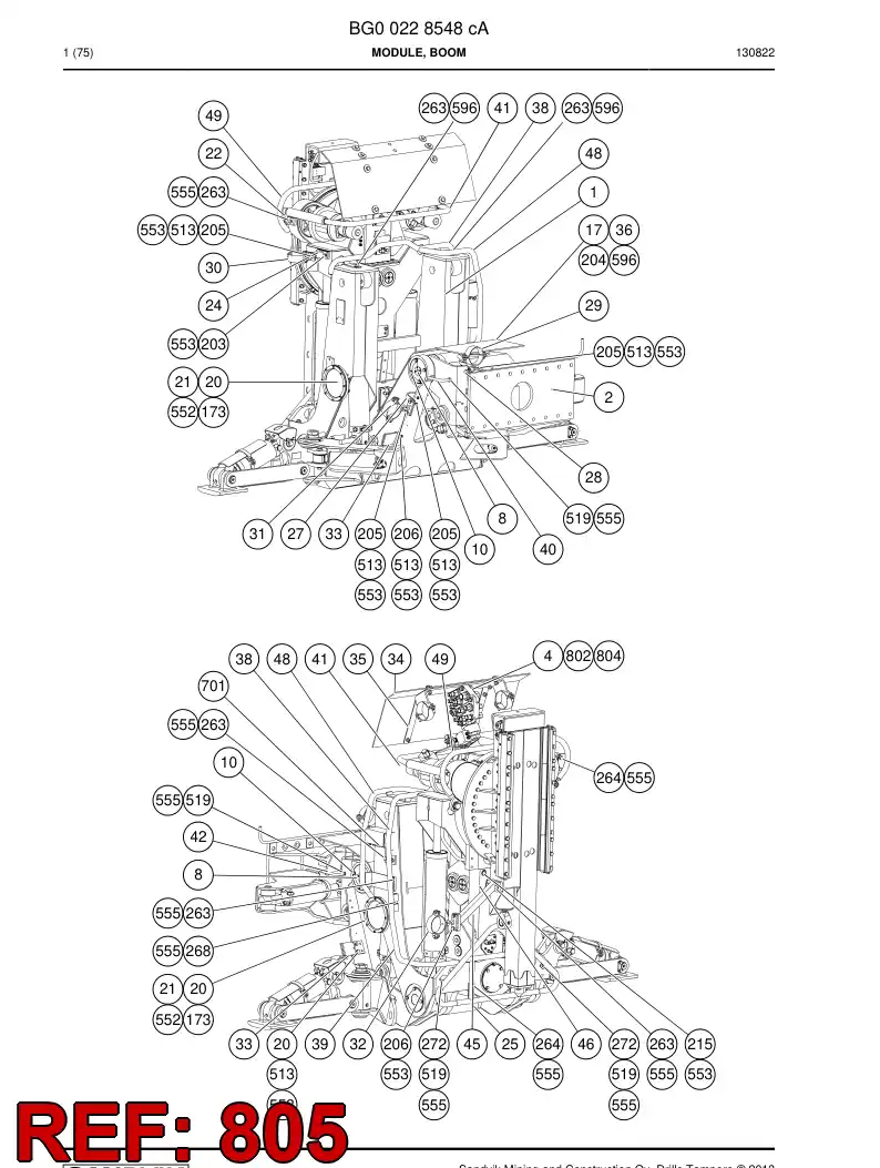55080517a 550 805 17a Schematic, Greasing - Sandvik Technical Drawing