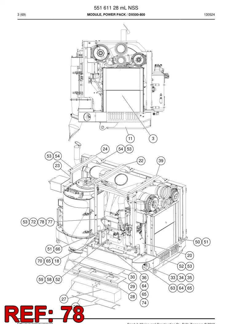 55080574a 550 805 74a Guard - Sandvik Technical Drawing