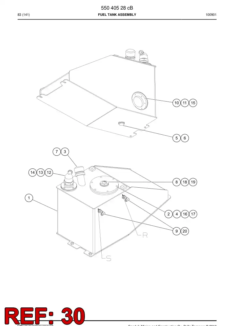 55080580 550 805 80 Clamp, Hose - Sandvik Technical Drawing
