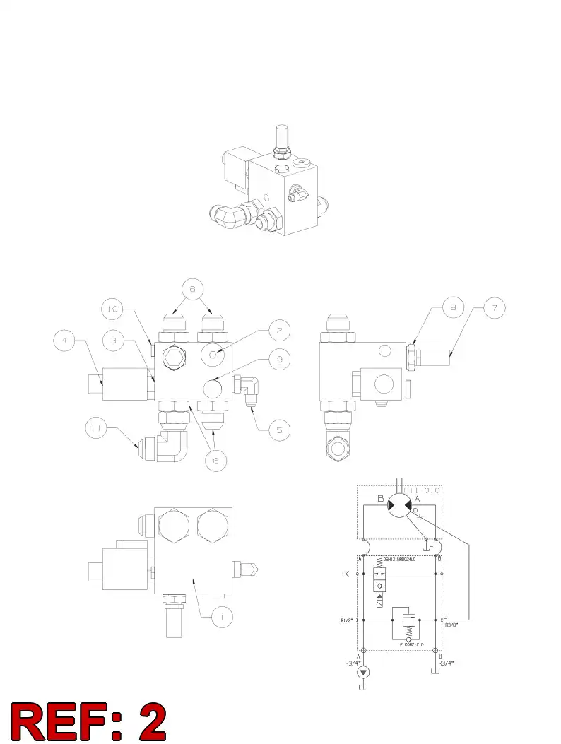 55080675 550 806 75 Valve, Pressure Regulating - Sandvik Technical Drawing