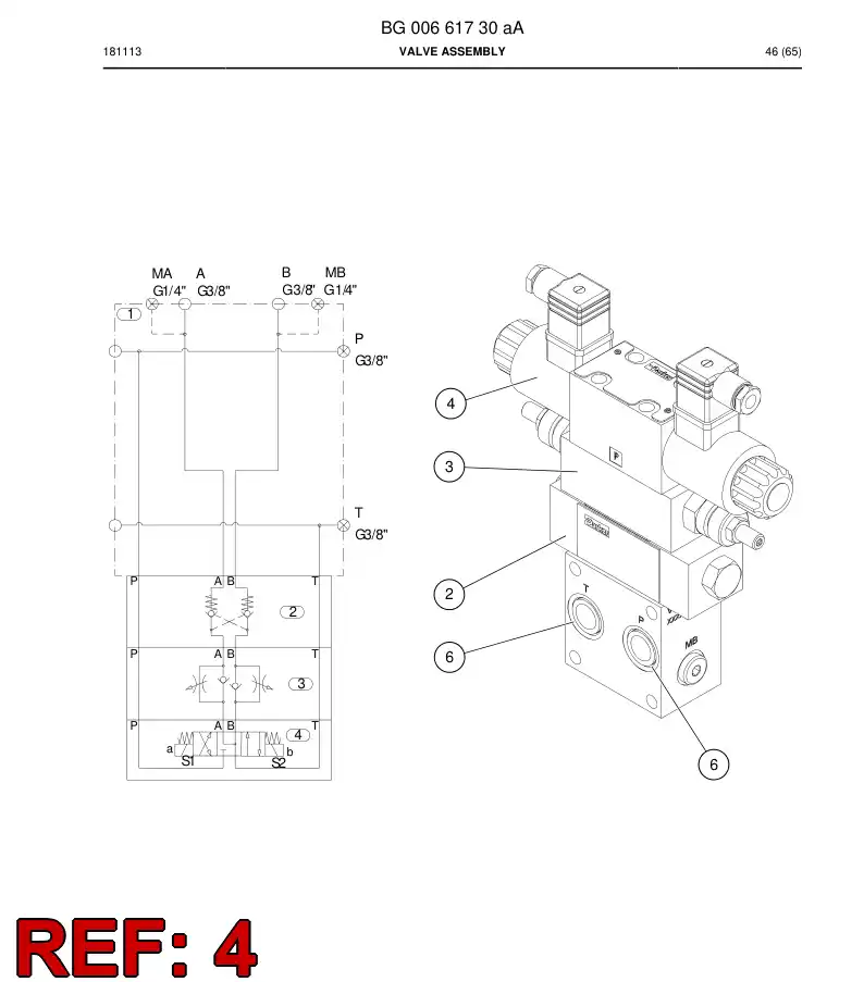 55082380 550 823 80 Valve, Directional - Sandvik Technical Drawing