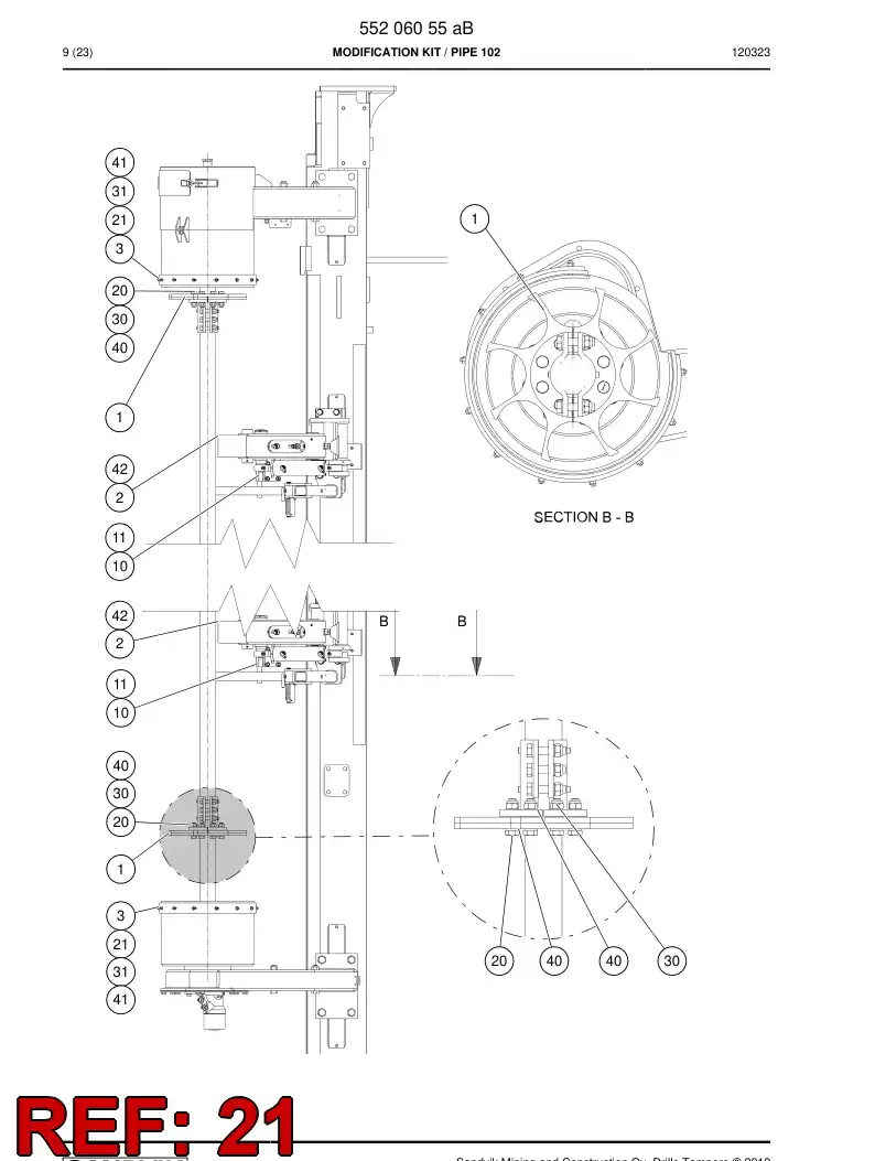 55082645 550 826 45 Hexagon socket countersunk head screw (full thread - Sandvik Technical Drawing