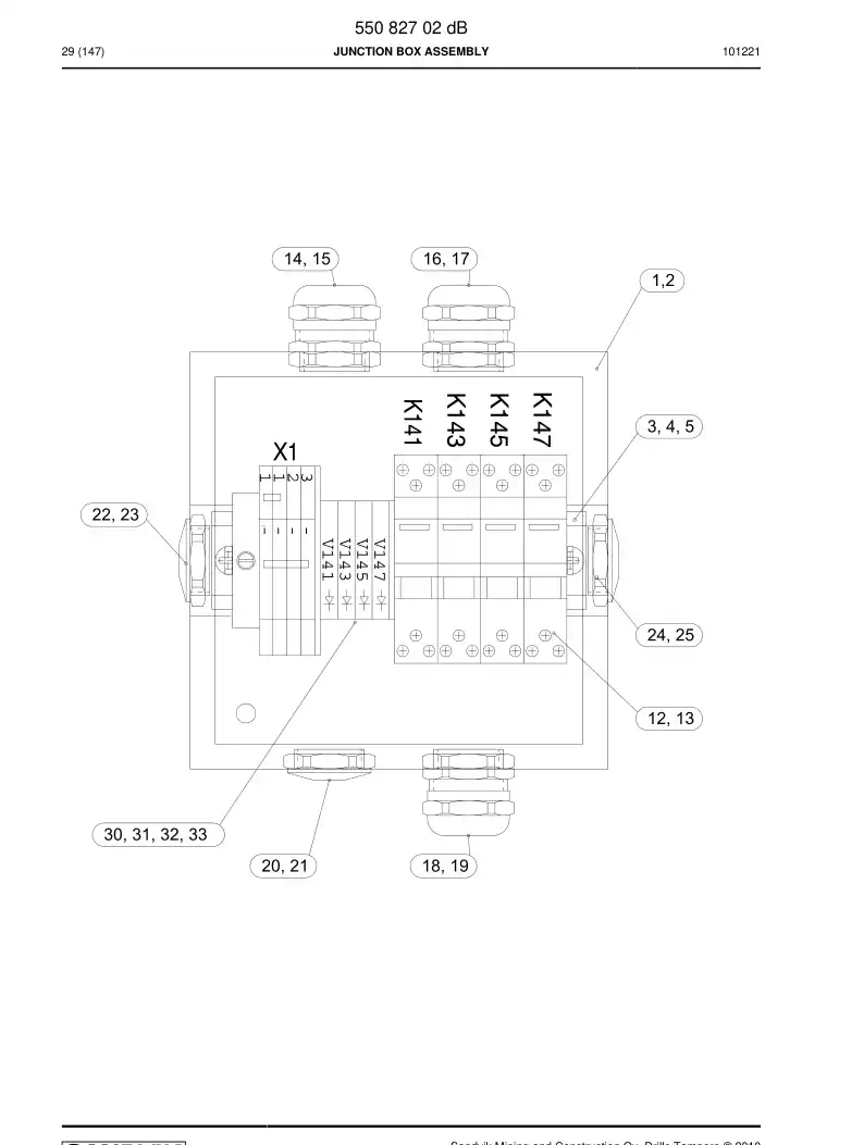 55082703 550 827 03 Instruction, Wiring - Sandvik Technical Drawing