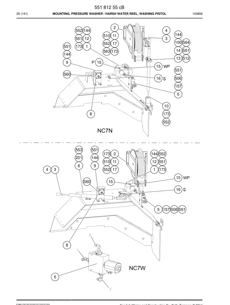 55082782e 550 827 82e Junction Box Assembly - Sandvik Technical Drawing