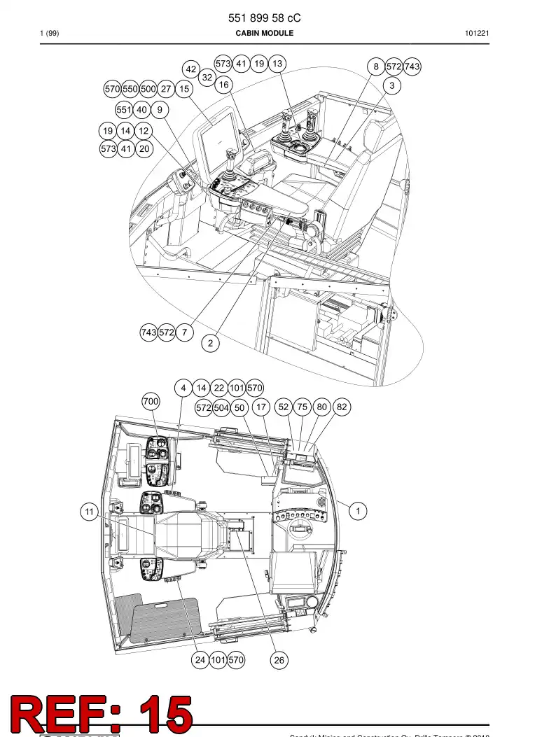 55082922a 550 829 22a Display - Sandvik Technical Drawing