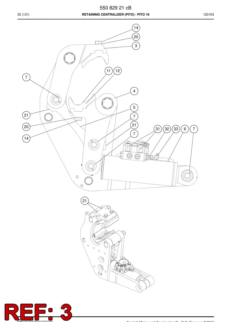 55082925 550 829 25 Lever - Sandvik Technical Drawing