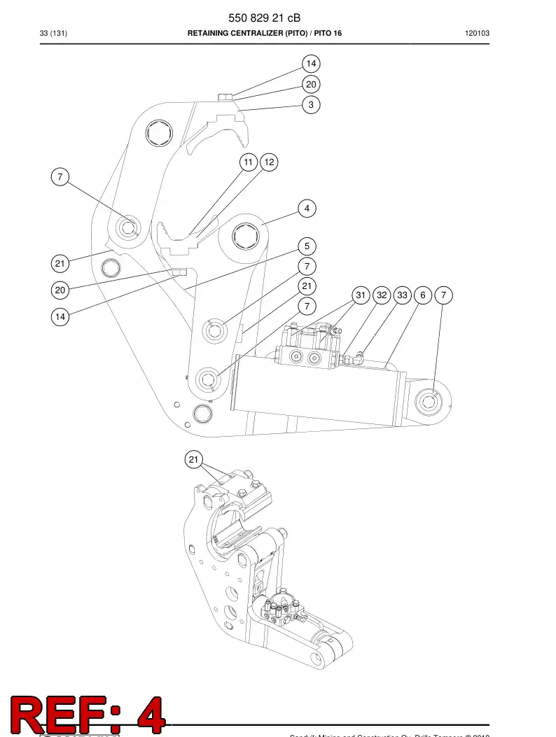 55082926 550 829 26 Lever - Sandvik Technical Drawing