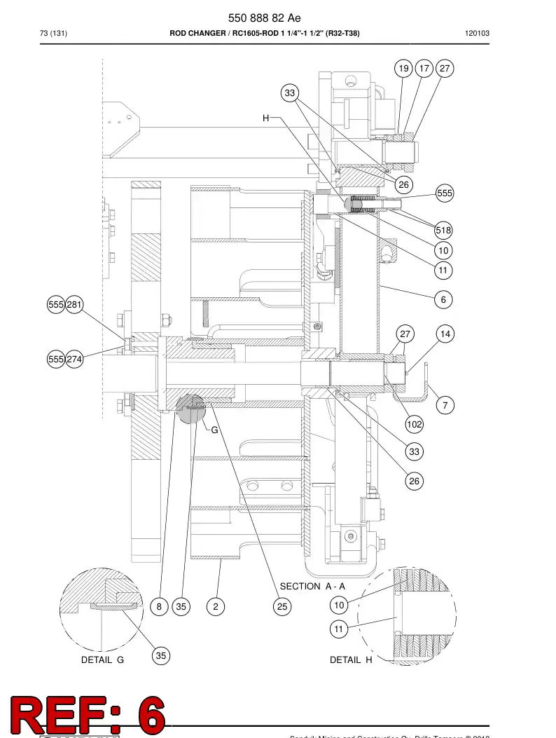 55082997 550 829 97 Swing arm - Sandvik Technical Drawing