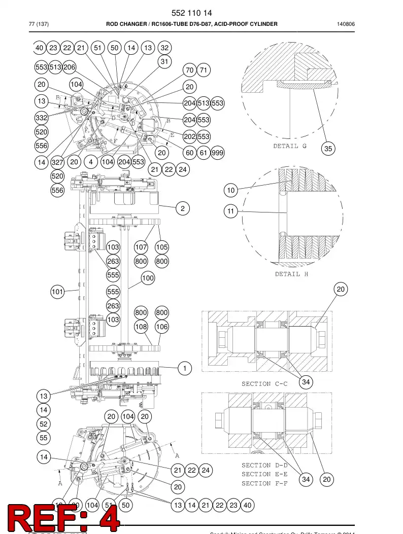 55083003 550 830 03 Cover - Sandvik Technical Drawing