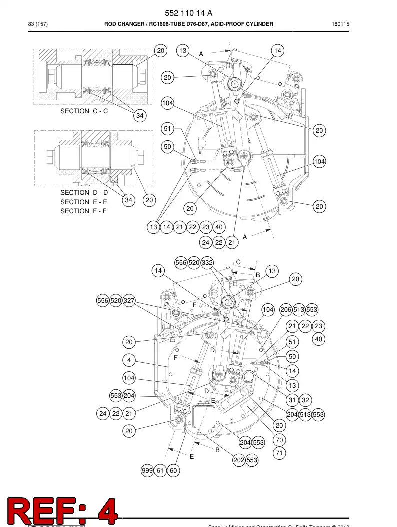 55083003b 550 830 03b Cover - Sandvik Technical Drawing