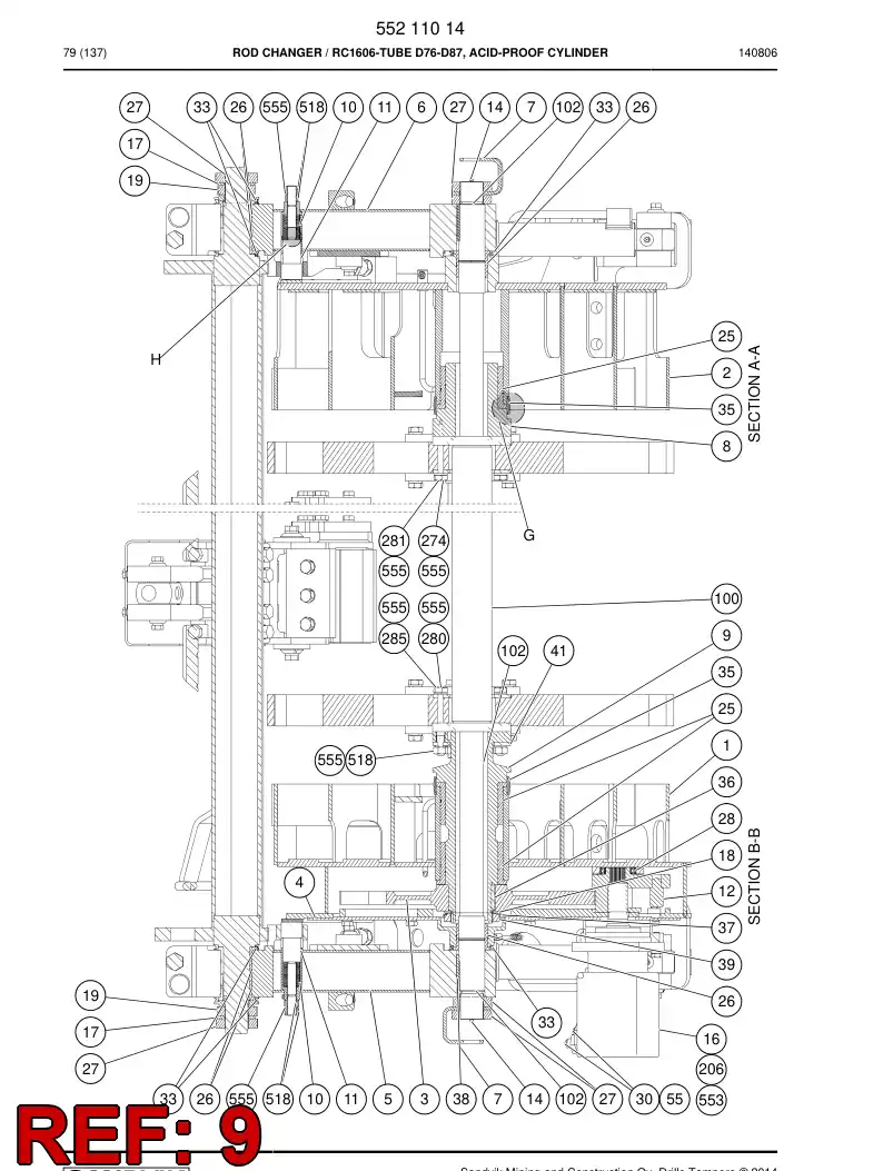 55083018 550 830 18 Shaft - Sandvik Technical Drawing