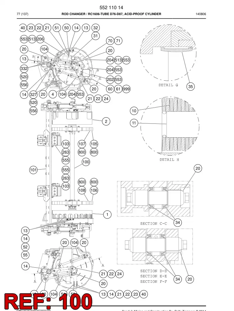 55083020 550 830 20 Pipe - Sandvik Technical Drawing