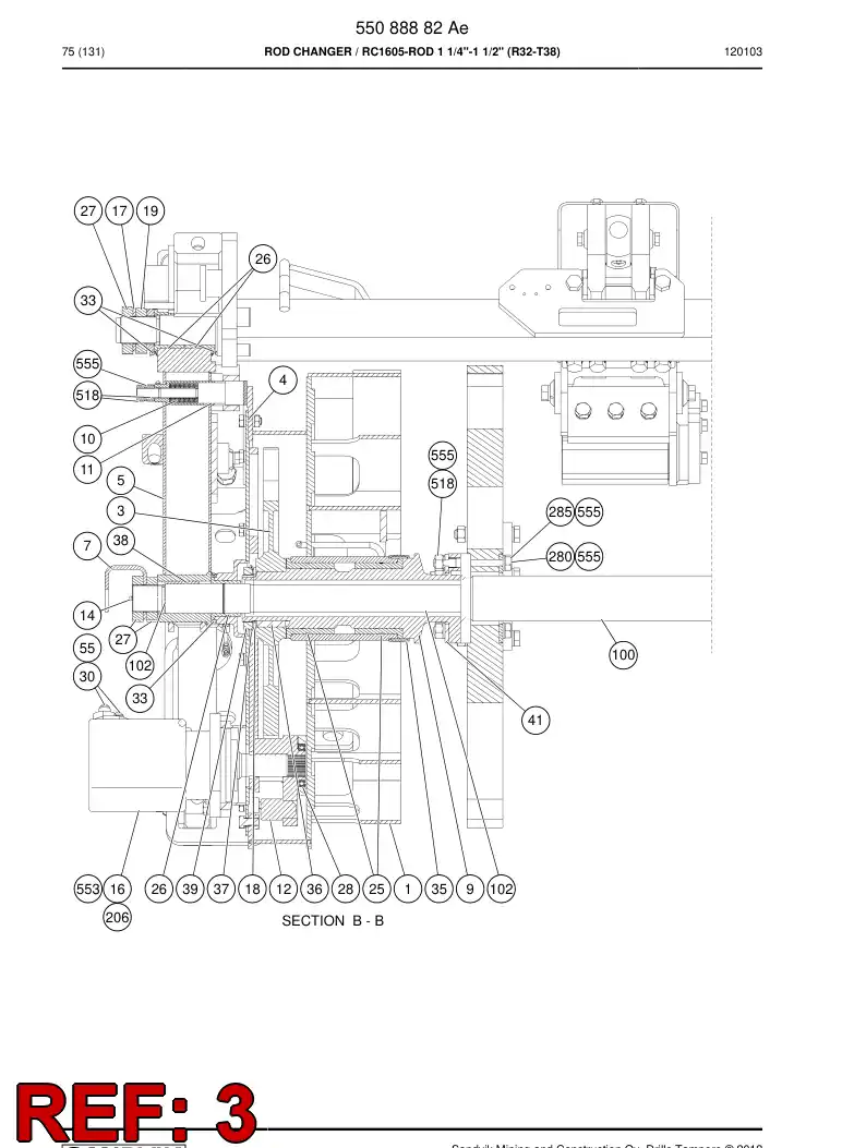 55083040a 550 830 40a Dividing plate - Sandvik Technical Drawing