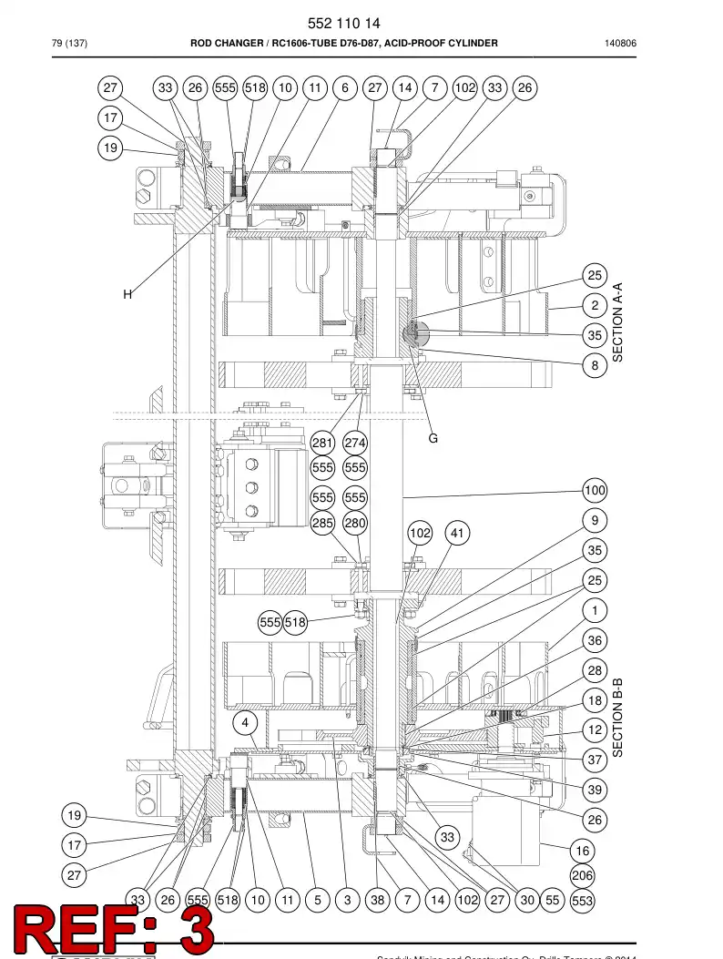 55083040c 550 830 40c DIVIDING PLATE - Sandvik Technical Drawing