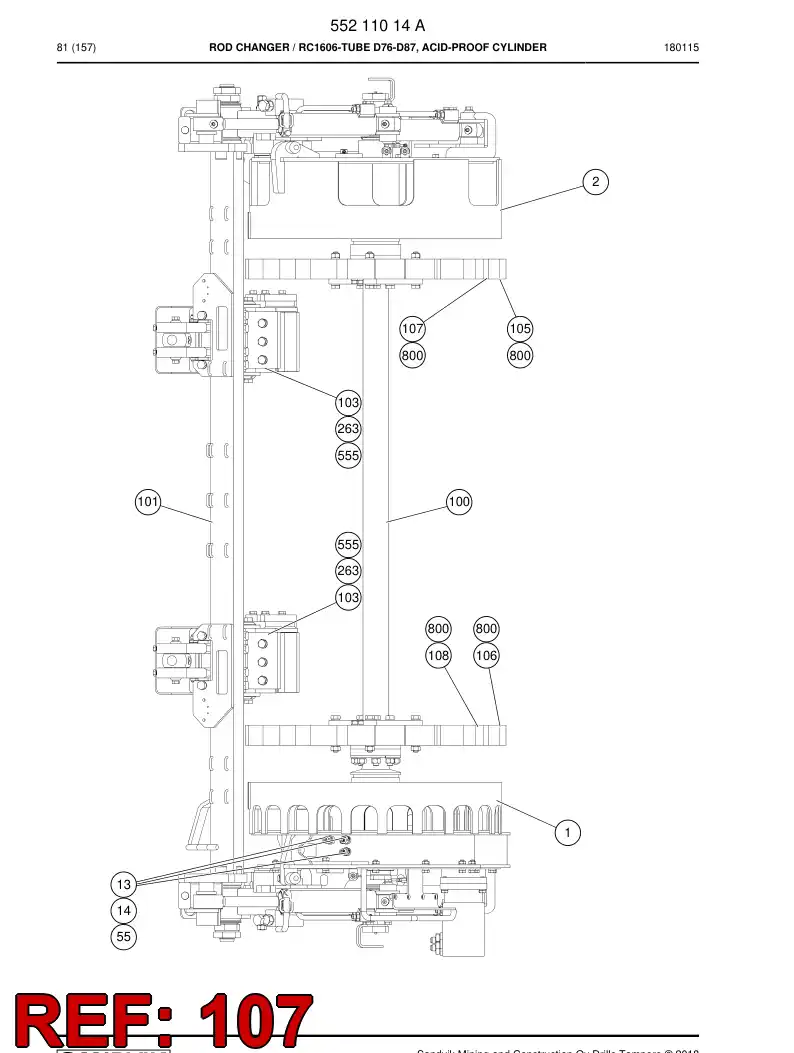 55083052 550 830 52 Plate - Sandvik Technical Drawing
