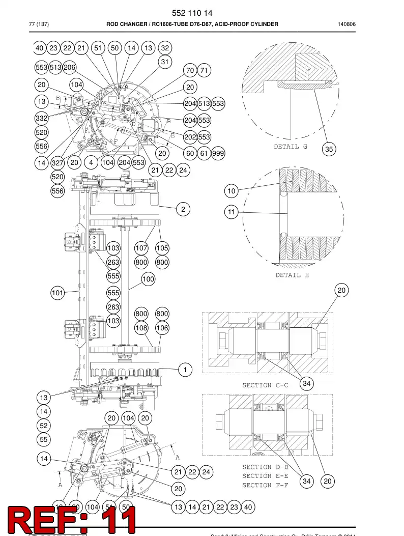 55083056 550 830 56 Wear piece - Sandvik Technical Drawing