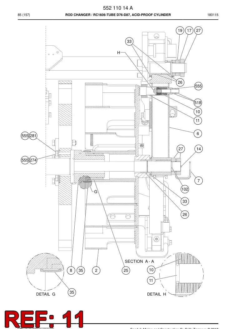 55083056b 550 830 56b Slipper Pad - Sandvik Technical Drawing