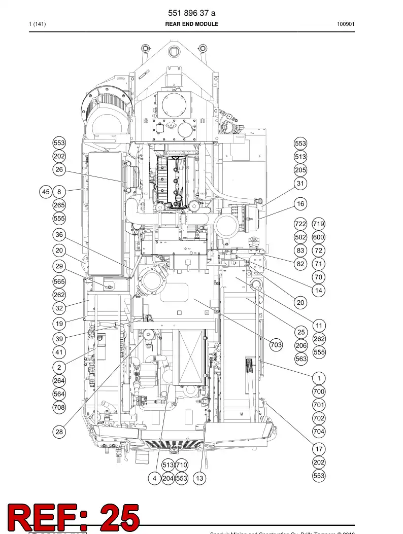 55083156 550 831 56 Cover plate - Sandvik Technical Drawing