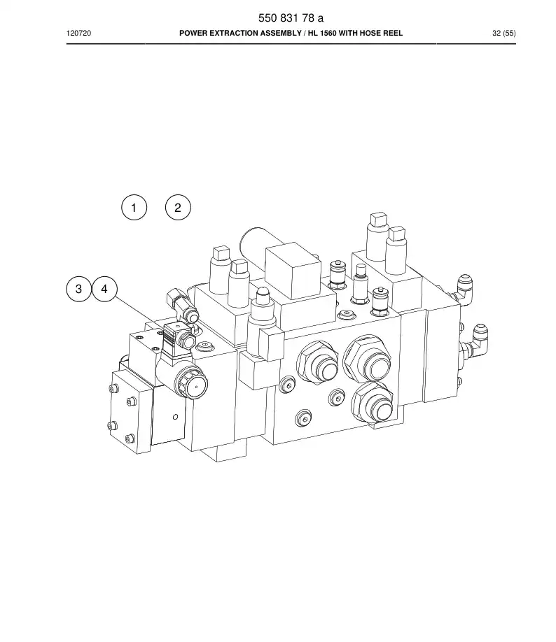 55083178 550 831 78 POWER EXTRACTION ASSEMBLY - Sandvik Technical Drawing