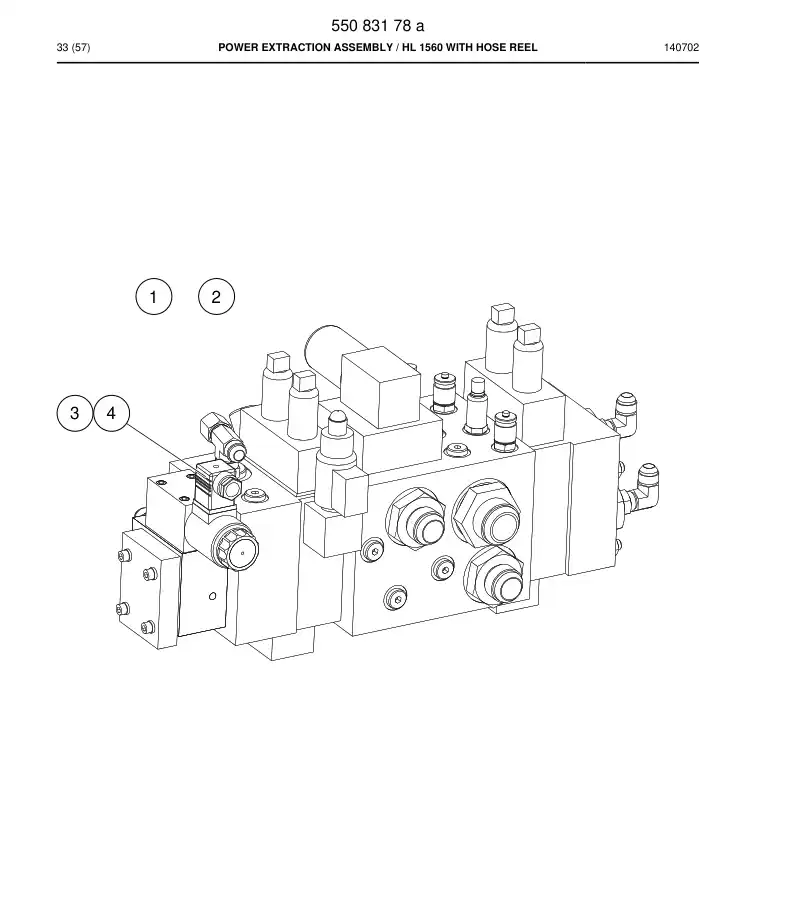 55083178a 550 831 78a Power extraction assembly - Sandvik Technical Drawing