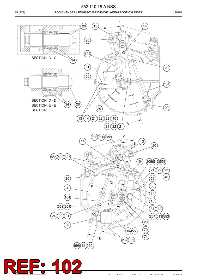 55083185b 550 831 85b Shaft - Sandvik Technical Drawing