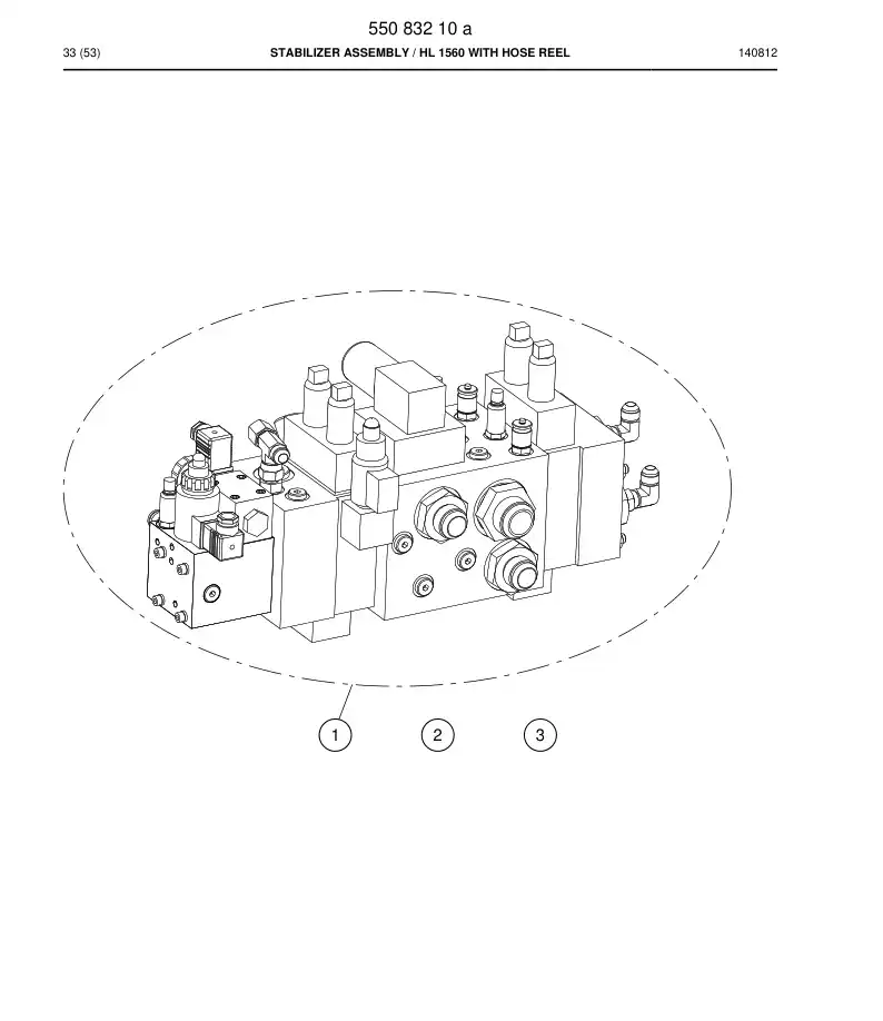 55083210a 550 832 10a Stabilizer Assembly - Sandvik Technical Drawing