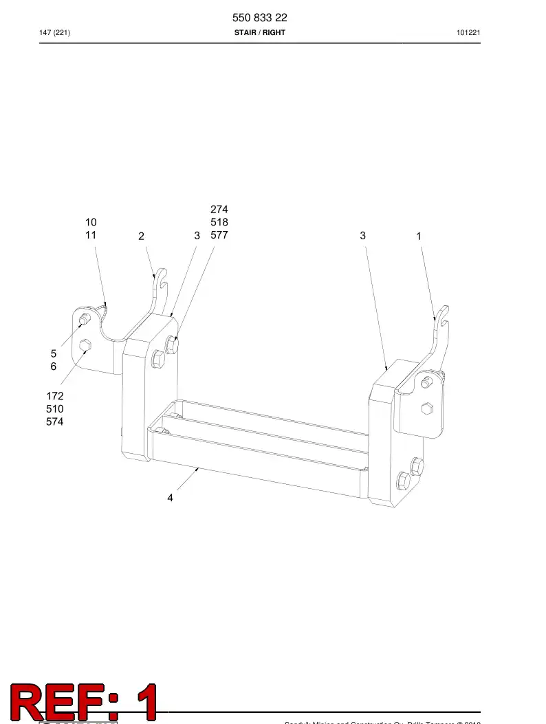 55083329 550 833 29 Supporting block - Sandvik Technical Drawing