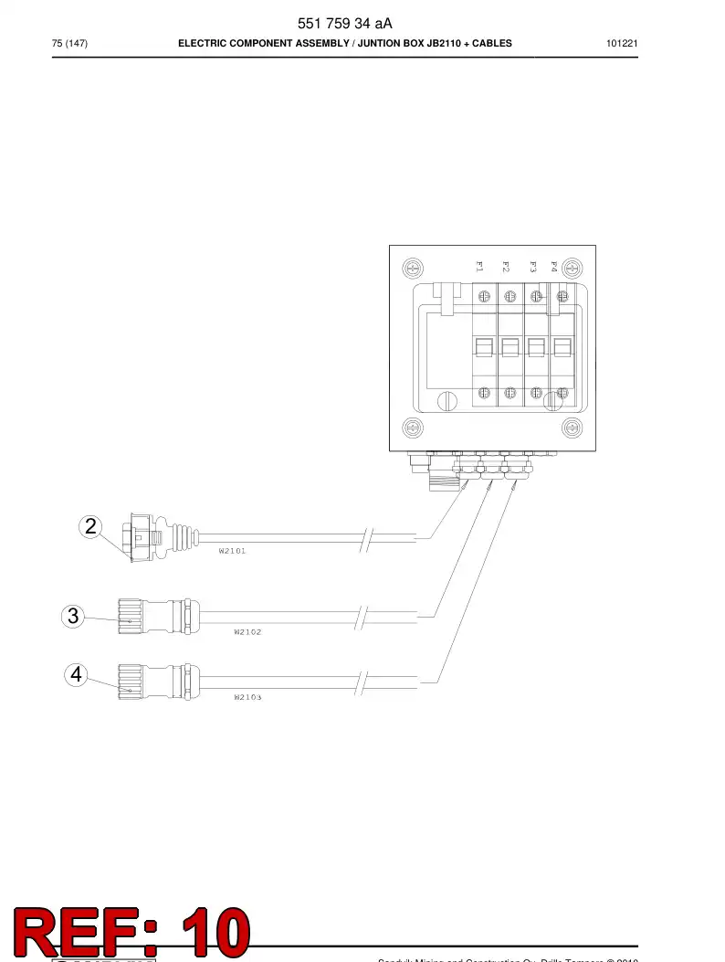 55083340 550 833 40 Wiring instruction - Sandvik Technical Drawing